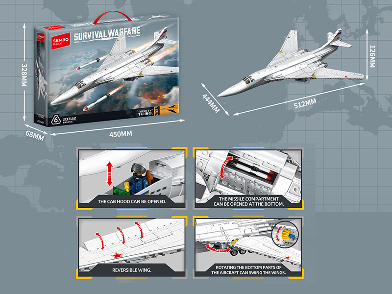 Survival Warfare Series Building Blocks - Tupollev Tu-160 Strategic Bomber 641PCS
