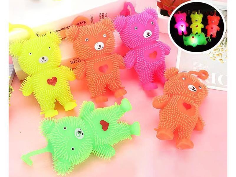 FLash Bear Furry Ball Decompression Vent Toys 12pcs/Box