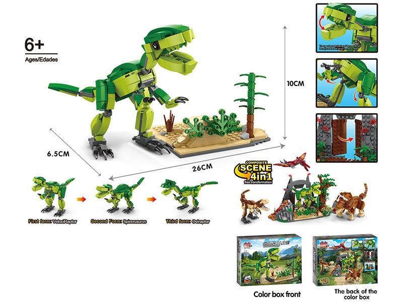 Mini Velociraptor Scene Building Blocks 412pcs