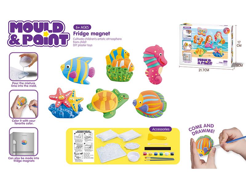 DIY Plaster Mould Color Drawing Toy(Marine Animals)