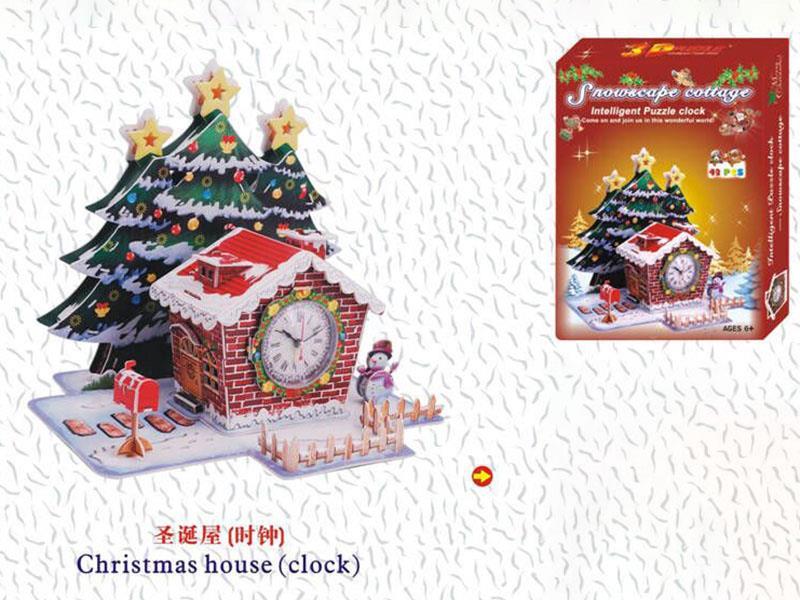 Christmas House Clock 3D Puzzle