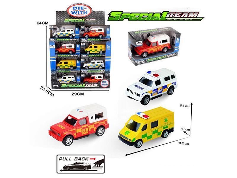 1:43 Pull Back Alloy Police Car 24pcs