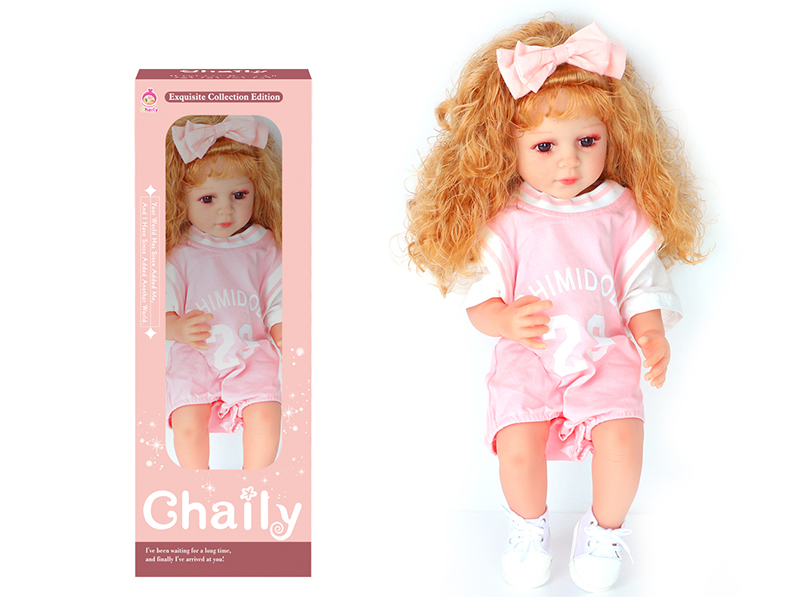 55CM Soft Glue Reborn Baby Doll(Machine Hair Transplant)With Diaper, Birth Card