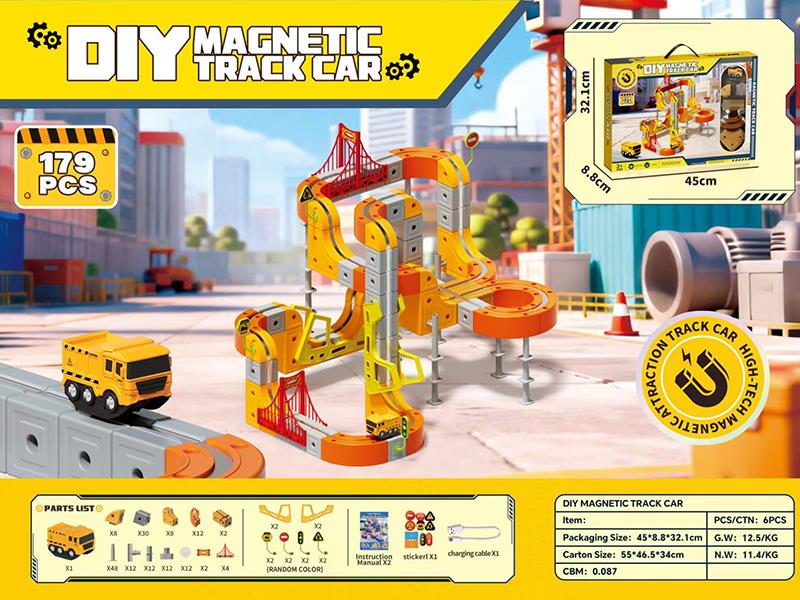 DIY 3D Magnetic Track Car 179PCS
