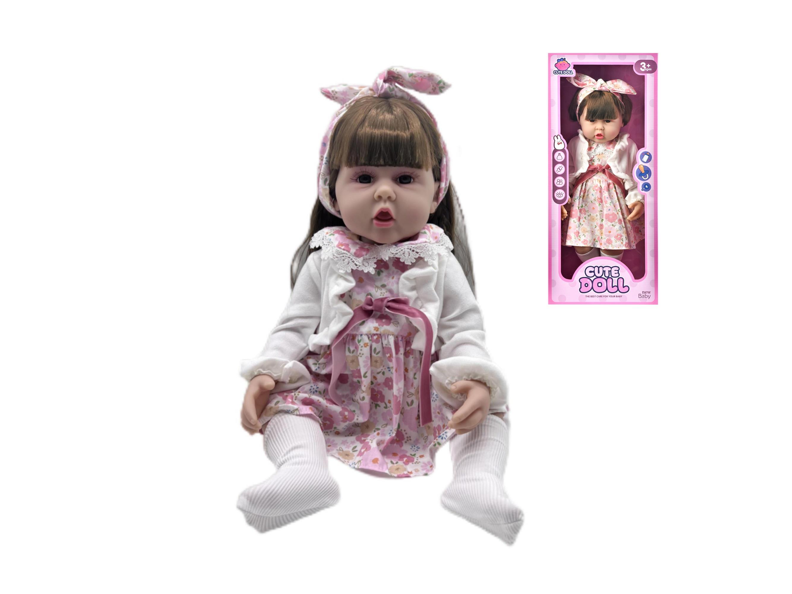 60Cm Reborn Doll, 22-Inch Simulated Baby, Soft Rubber, Fully Lined