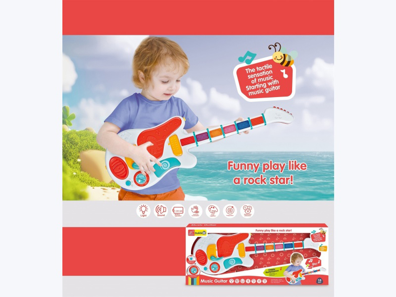 Multi-Functional Sensor Guitar In White (With Light, Multiple Music Mode Switching, Sensing, And Intelligence)