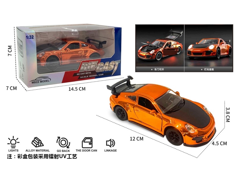 1:32 Porsche Electroplated Alloy Rally Car