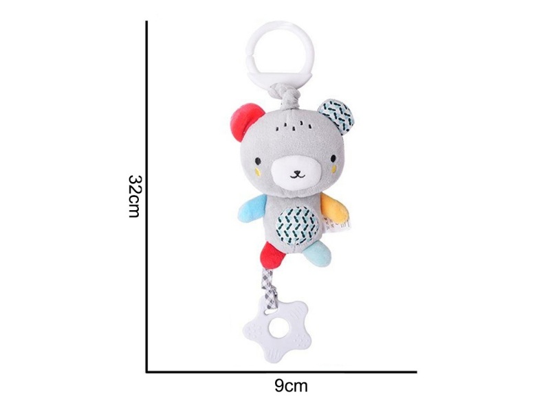 Plush Grizzly Bear Pendant Baby Soothing Plush Animal Toy (Music Box) 2 Pieces Ag13