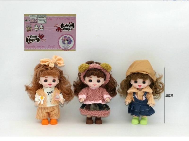 7-Inch 18Cm Eco-Friendly 13-Joint 3D True Eyeball Cute Kid Peach-Flavored Meatballs