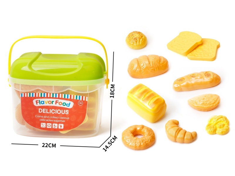 Storage Bucket Simulation Bread Food Play House (10 Pieces)