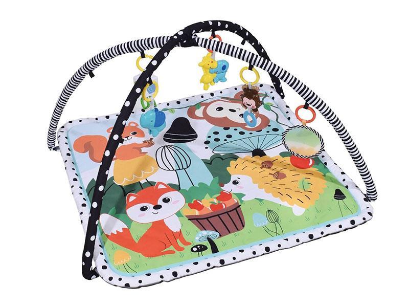 Green Zoo Baby Room Type Play Mat Fitness Frame (Including 4 Hanging Toys)
