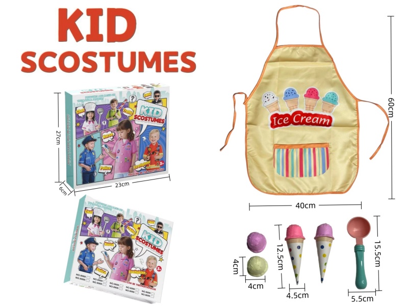 Diy Clothing Role-Playing Ice Cream Costume + 7-Piece Set (Color Box Style) (Thickened)