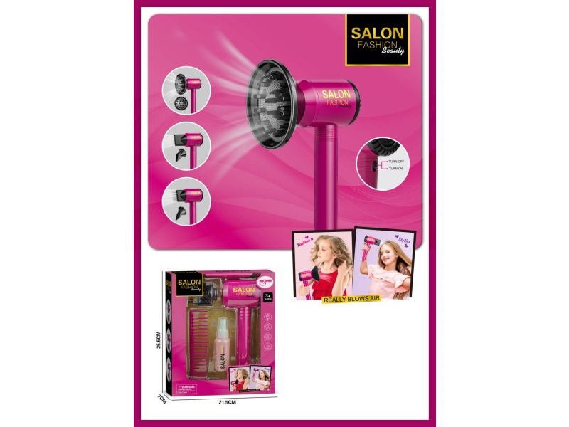 Family Play Toys Accessories Hair Styling Electric Hair Dryer Set (4 Pcs)