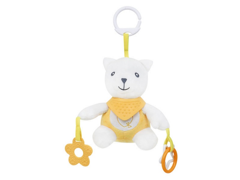 Yellow Bear Baby Scarf, Teething Ring, Tube Bell, Plush Pendant