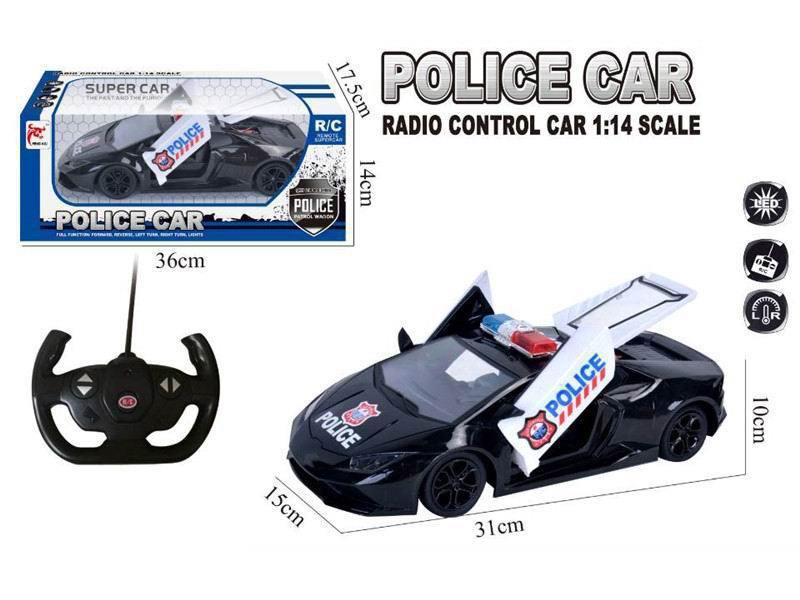 27Mhz 1:14 Remote Control Door Opening Police Car With Lights(Including Batteries)