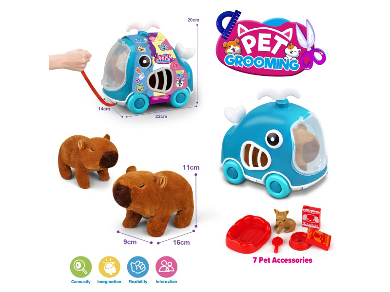 Whale Leash Cart + Electric Plush Otter + Accessories