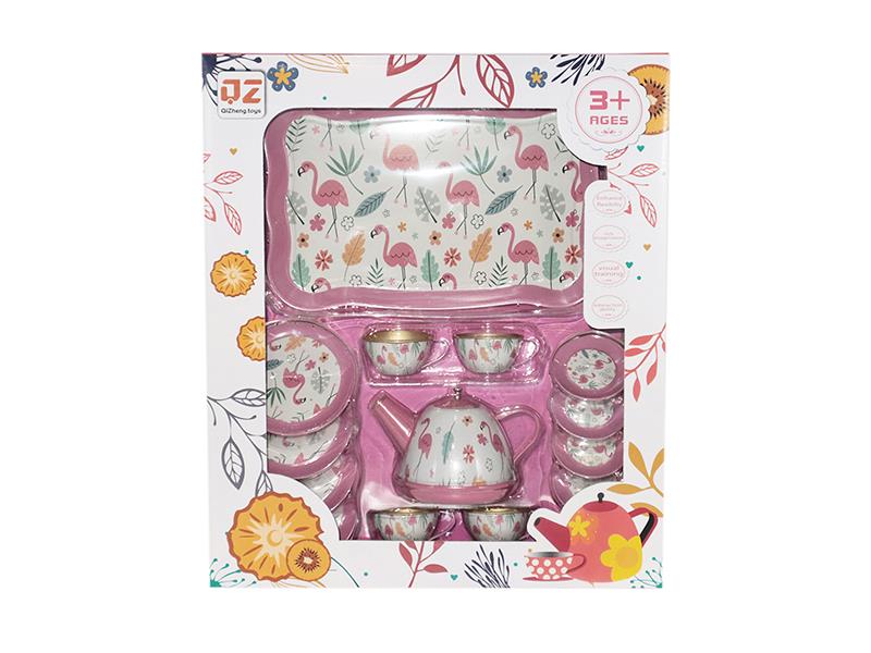 Tinplate Tea Set - Flamingo