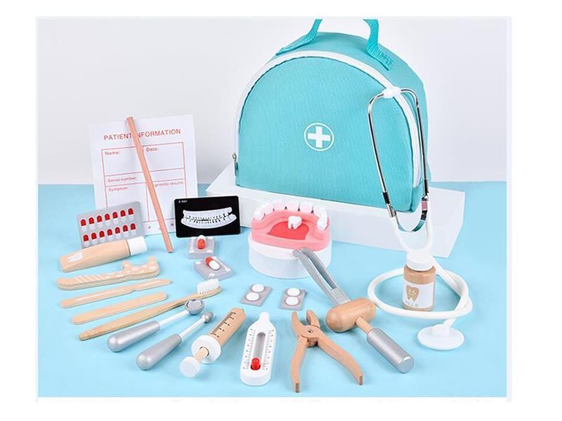 The Educational Simulation Cloth Bag Medical Box Is Blue