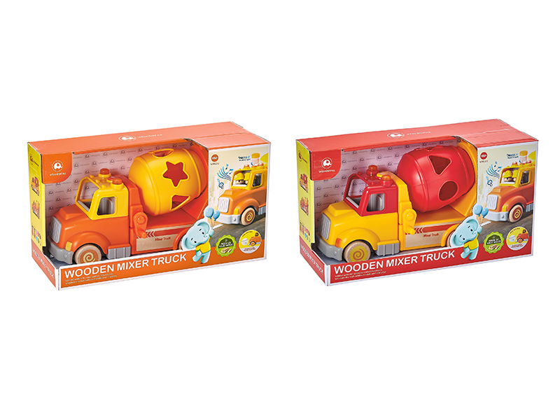 Wooden Mixer Truck With Music And Lights