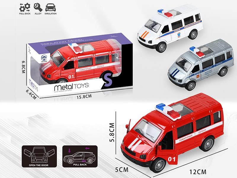 Pull Back Alloy Police Car, Ambulance