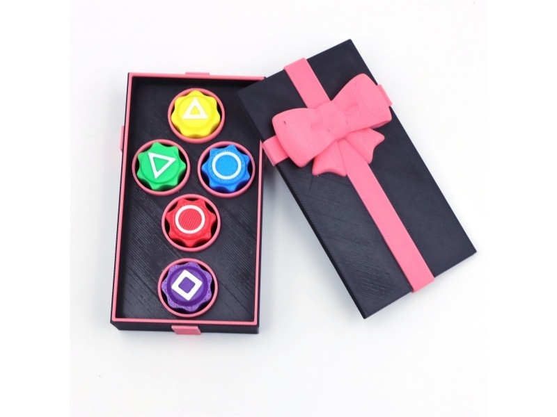Squid Game Props Rectangular Gift Box +5 Stones
