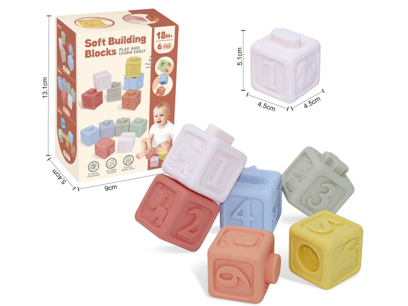 Ocean & Numbers Soft Building Blocks 6pcs