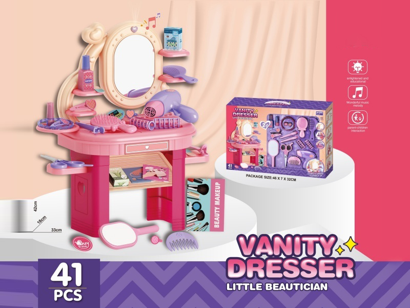 Multi-Functional Dressing Table Set (41 Pcs) With Lights And Music