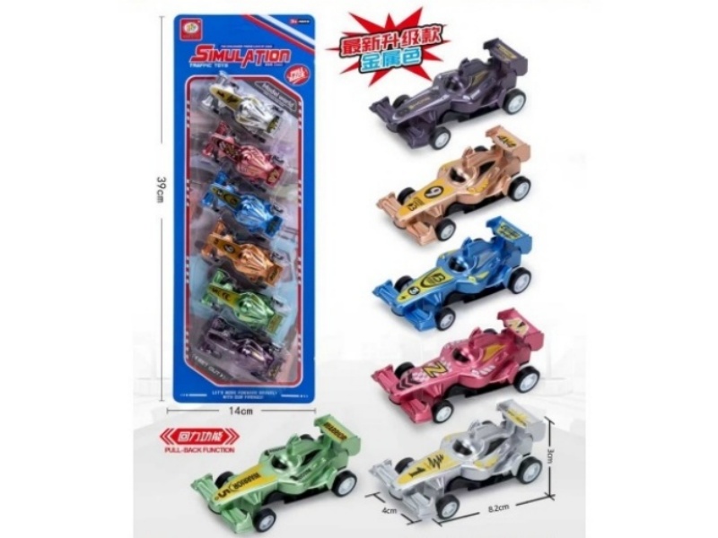 Six 6-Color Force Equation Racing Cars (Metallic Color)