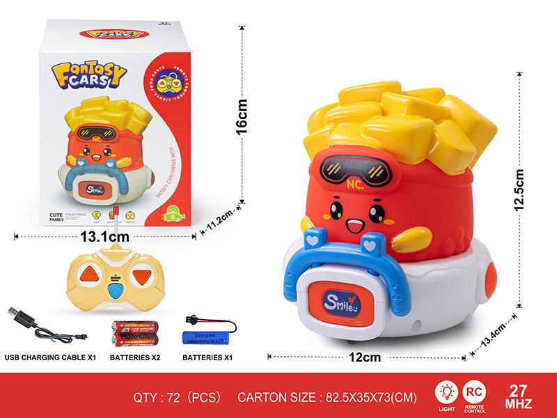 27Mhz 2-Channel Remote Control Vinyl French Fry Car(With Lights)Including Batteries