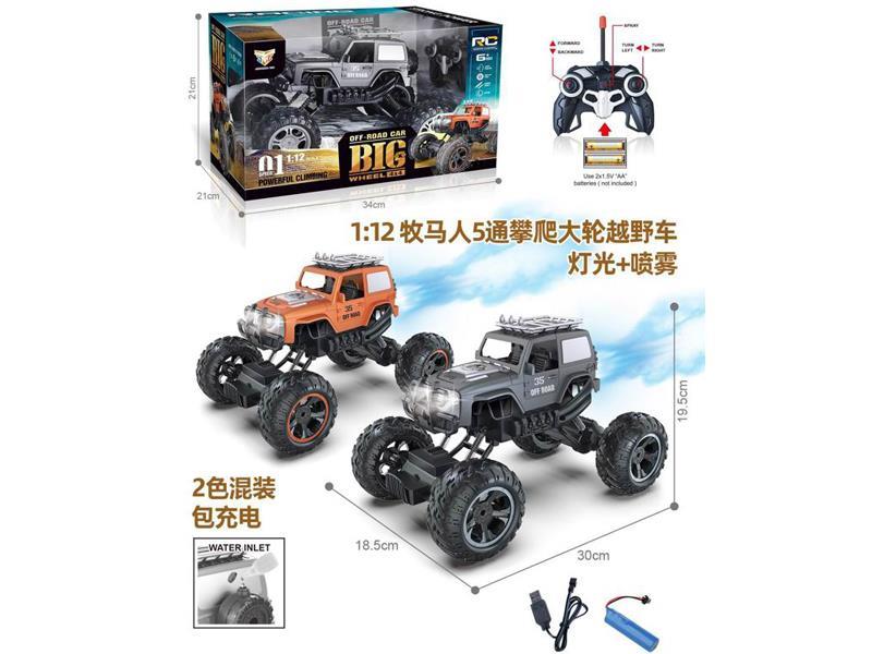 1:12 5CH R/C Simulated Wrangler Climbing Off Road Vehicle With Spray Light