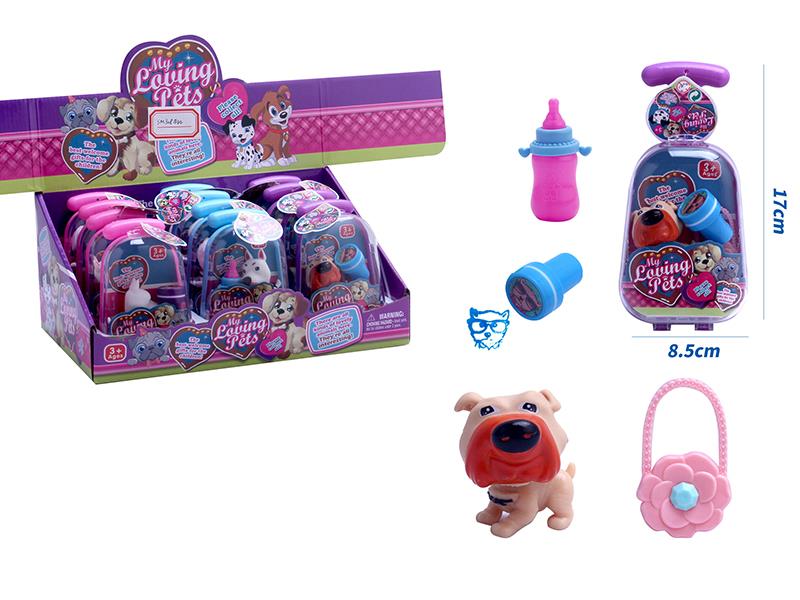 Pet Dog Toy With Stamper, Feeding Bottle, Handbag 12pcs