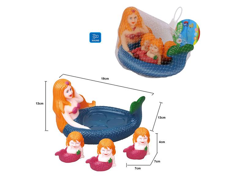 Cute Mermaid Kids Bath Toy Set