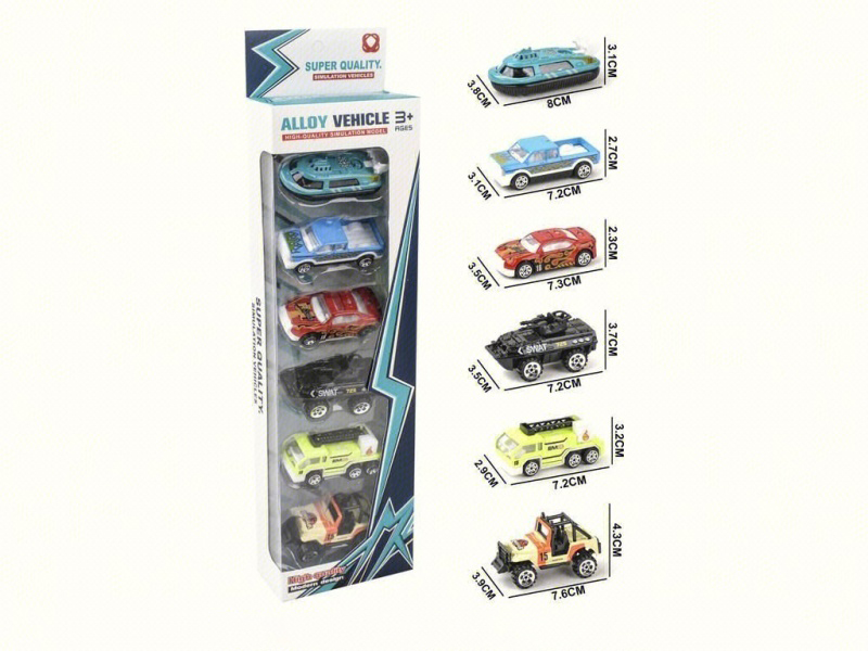 6 Pieces Of Sliding Simulation Alloy Car