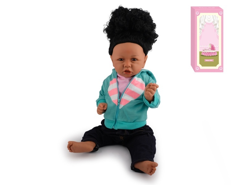 60Cm Reborn Soft Rubber High-Fidelity Baby Doll (Pp Car Hair) With Bottle, Magnetic Pacifier, Diaper, Birth Card