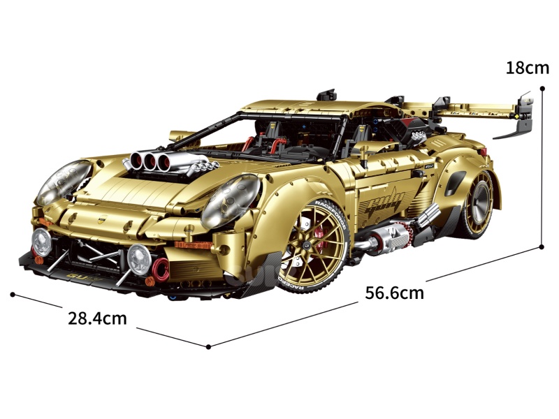 Building Blocks: "1:8 Supercar Series -Gt3(Electroplated Limited Edition)" 3,824 Pieces