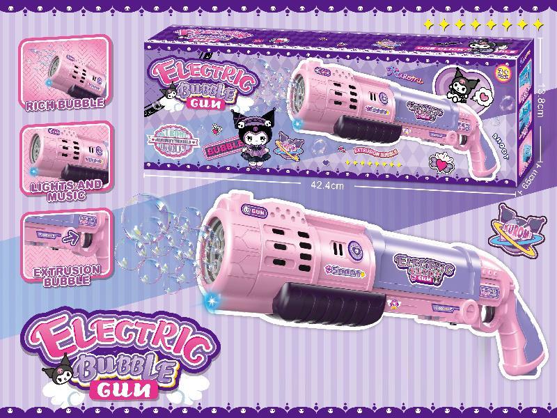 (Kulomi) 10-Hole Large Purple Electric Laifu Bubble Gun + Cool Lights And Music