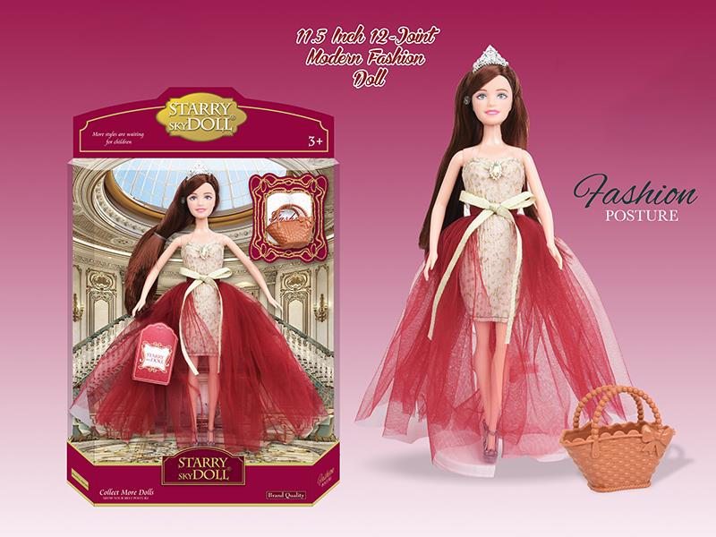 11.5 Inch Modern Fashion Doll With Handbag, Crown