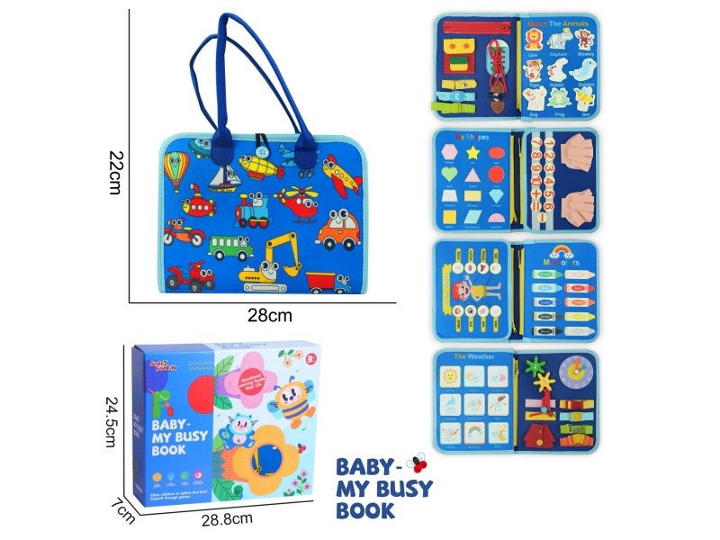 Montessori Early Childhood Education And Intelligence - 5-Page Felt Busy Book For Cars