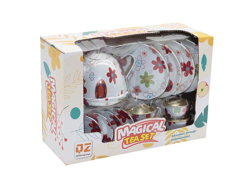 Tinplate Tea Set - Flower Pattern