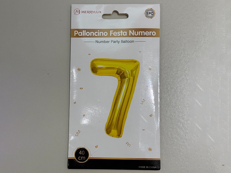 16-Inch Balloon With Golden Numbers/Envelope Card Packaging
