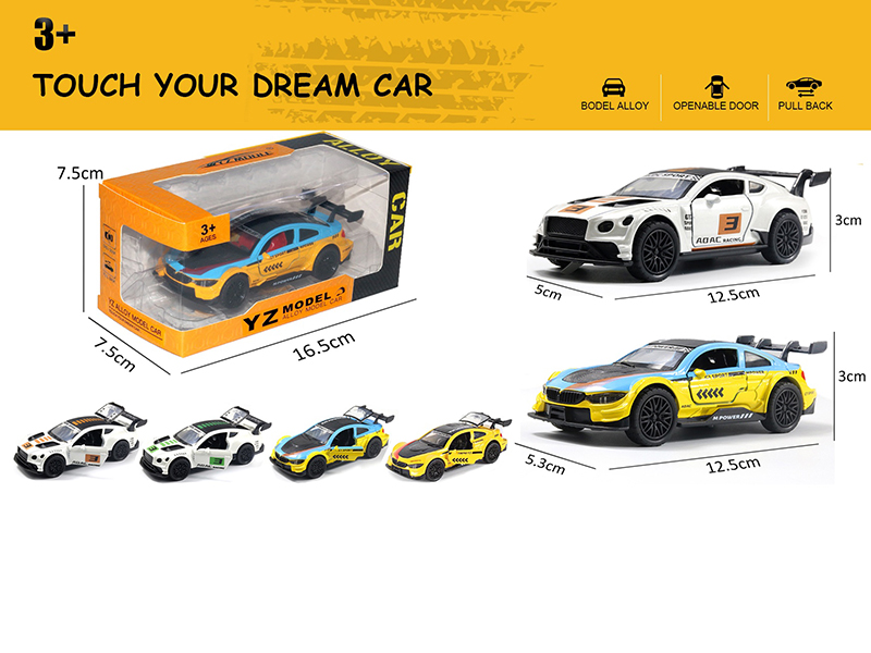 1:36 Bentley Continental GT Racing Version/BMW M4 Racing Version Alloy Model Car