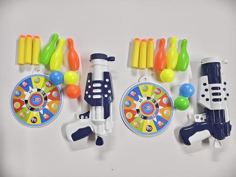 EVA Bullet & Ping Pong Ball Gun With Bowling Toy, Target
