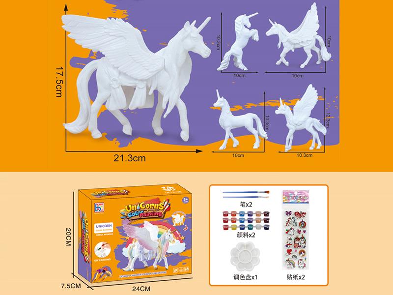 DIY Color Painting Large Size Unicorn 1pcs + Small Size Unicorn 4pcs