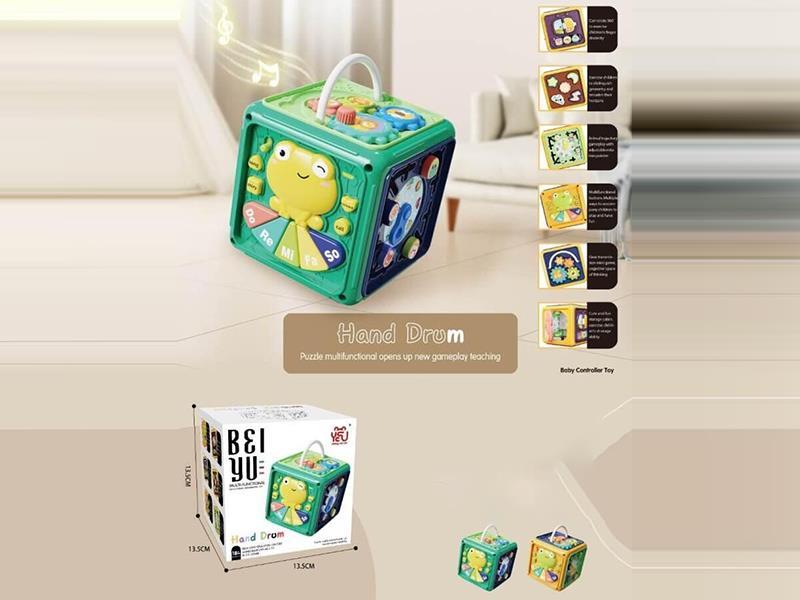 Baby Multi-Functional Frog Hexahedron Audio-Visual Story Hexahedron Drum
