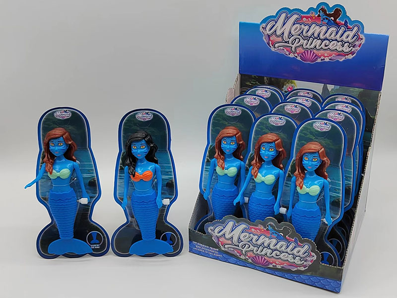 Wind Up Wag Tail Mermaid(Glow In The Dark, Blue, 7 Inch)12PCS