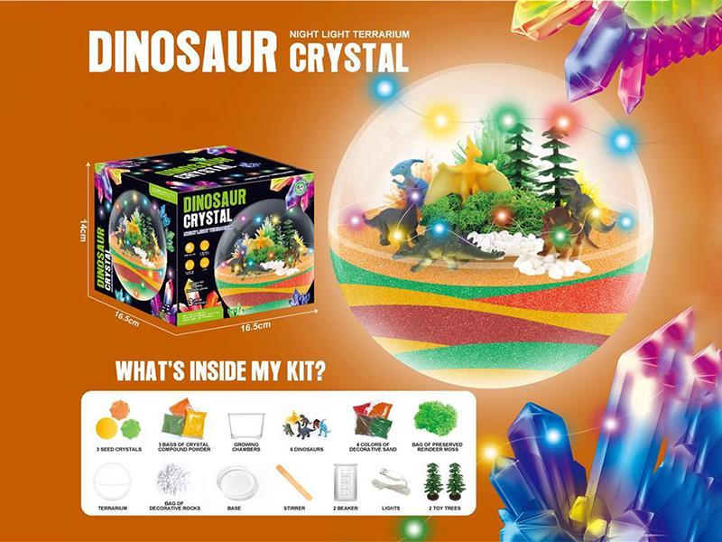 DIY Dinosaur Crystal Night Light Terrarium