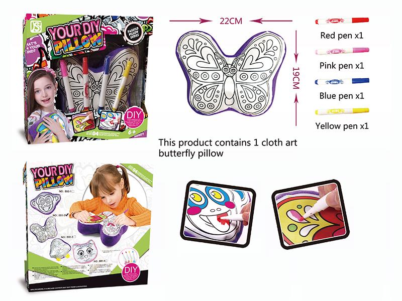 DIY Painting Fabric Butterfly Pillow