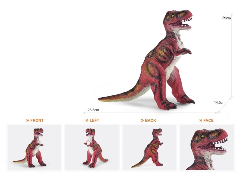 11-Inch Painted Thick-Fleshed, Cotton-Rich And Soft Rubber Tyrannosaurus Rex