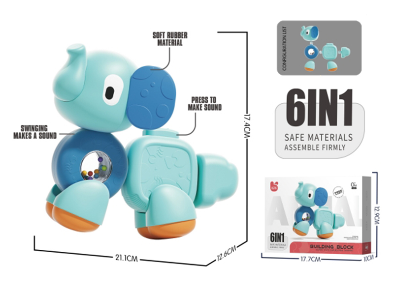 6 In 1 Elephant Building Blocks