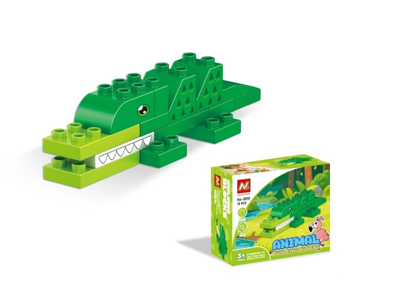Building Blocks： Crocodile 15 Pieces (This Model Does Not Go Alone， Can Only Be Mixed And Sold)